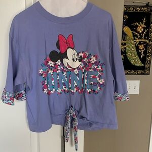 Vintage Minnie Mouse Walt Disney Cropped Short Sleeve Tee Size Large/XL